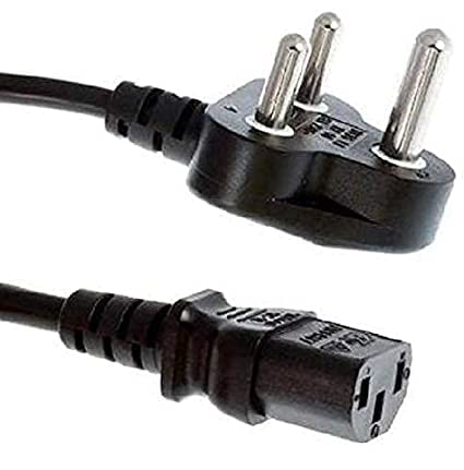 Power Cord 1.2M 6Feet Desktop Replacement Power Cable, India Plug IEC Computer Mains Power Cable Cord for Desktop 3 pin Power Cable for PC, Power Cable for Monitor SMPS and Printer, Power Supply, TV