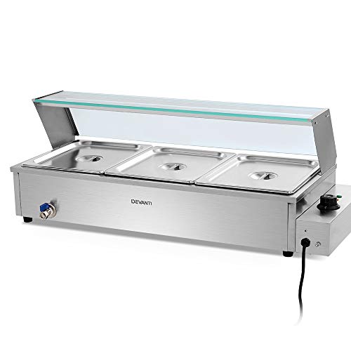 Commercial Food Warmer Bain Marie 3 Electric Buffet Pans Catering Kitchen Equipment