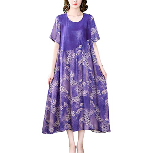 Robe midi vintage violette XXL en coupe fluide confortable contre l'inconfort des vêtements serrés