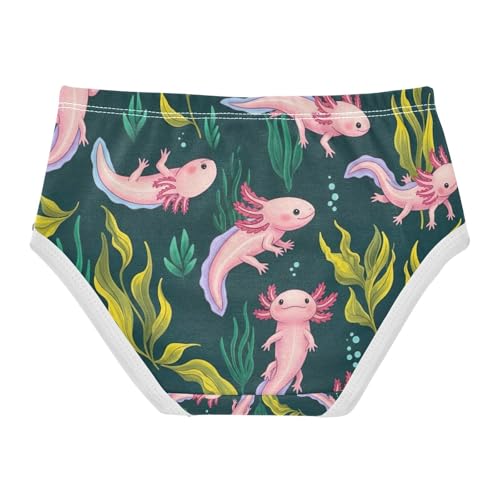 Cute Axolotls Green Toddler Underwear Girls, Girl Underwear, 2T–8 Years2