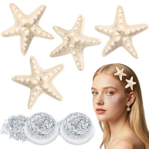 Sightor 4PCS Starfish Hair Clips, Mermaid Hair...
