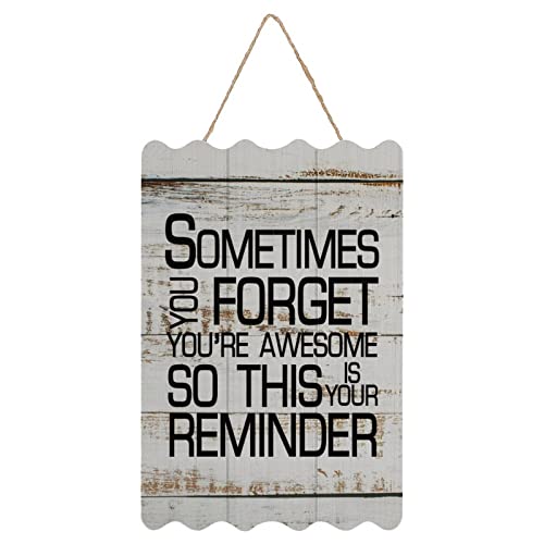 Sometime You Forget You're Awesome So This Is Your Reminder Farmhouse Wall Décor Wood Signs 8X12 Inch Antique Wall Art Wood Plaque With Inspirational Quote Home Decor For Living Room Office #TOP1
