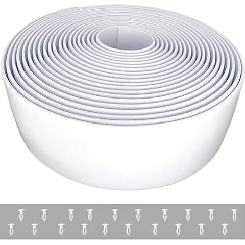 NickHouse 20' ft x2 Inch Wide Vinyl Strapping Replacement Straps Vinyl Straps for Patio Chairs Repair for Outdoor Lawn Furniture Matte Finish (White) + 20 Rivets Cover
