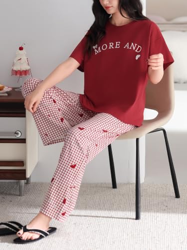 Image of Louis Luxe Womens Korean Night Dress || Full Pyjama Set || Korean Nightsuit ||Women Nightwear ||Round Neck Full Sleeve Nightsuit || Loungewear || Everyday Nightdress (ND-12)