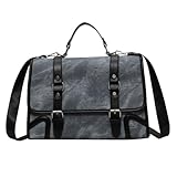 [EVREFIN] レトロ、バックパック、カレッジスタイル、公文書、多用途、大容量、ショルダーバッグ (ブルー)