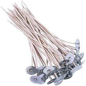 100pcs ECO Wicks for Soy Candles, 6 inch Pre-Waxed Candle Wick for Candle Making,Thick Candle Wick with Base