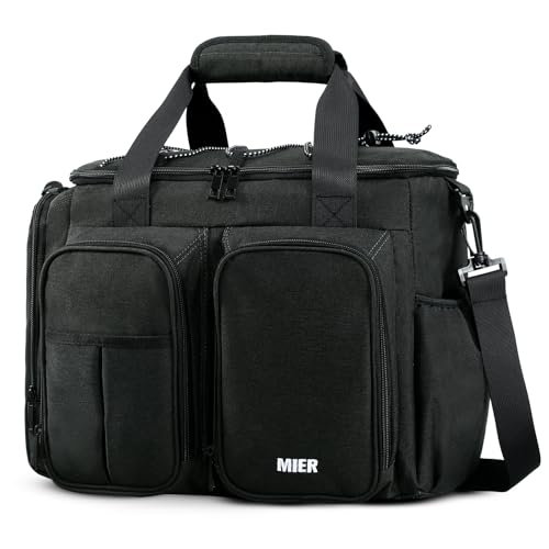 MIER 20-Can Insulated Lunchbox for Men Heavy-Duty Lunch Bag, Dark Gray