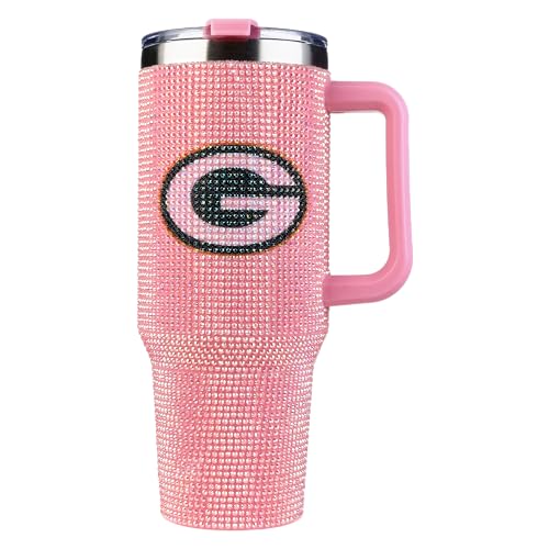 Image of The Memory Company Officially Licensed 40oz Pink Bling Game Day Tumbler, Green Bay Packers