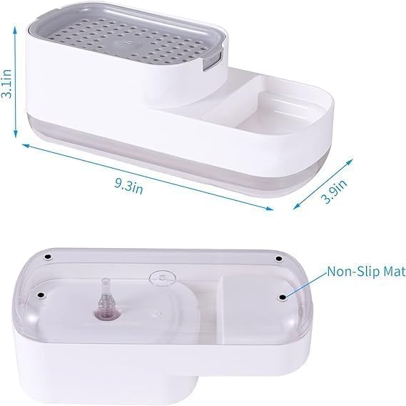 Image of Detergent,Soap Dispenser for Kitchen with Sponge Holder, Hollow Design, Durable & Smooth Body, Rust Proof, Liquid Dispenser, Sink Dish Washing, Dishwashing Soap Dispenser