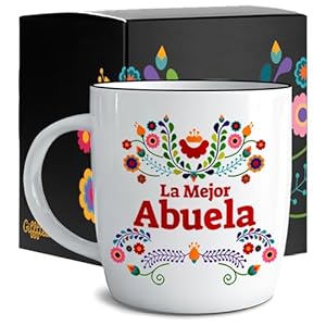 Triple Gifffted La Mejor Abuela Coffee Mug, Best Grandma Gifts Ideas in Spanish for Christmas, Mothers Day, Navidad, Birthday, Regalos Para Abuelita, Dia De Las Madres, Taza Abuelos Ceramic Cup 380ml