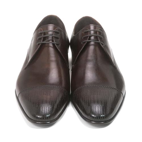 Image of Golden Pass Men's Brown Cap Toe Leather Sole Oxfords Dress Shoes
