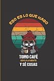 Cuaderno de invierno para gatos - Regalo de Navidad para fans de los gatos - Cuaderno con gatito y café - Sarcasmo