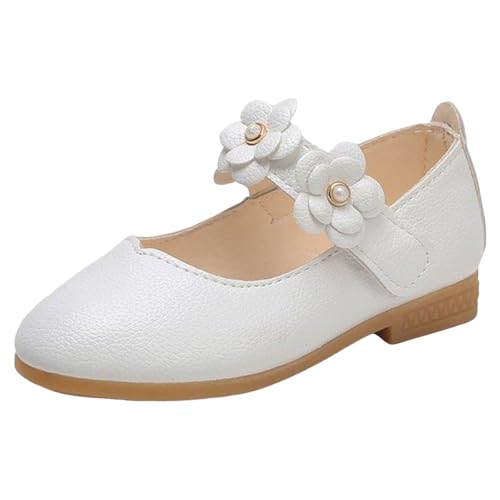 IWIHMIV Toddler Girls Flat Leather Dress Shoes Comfortable Non Slip Soft Soled Mary Jane Shoes for Wedding Party School