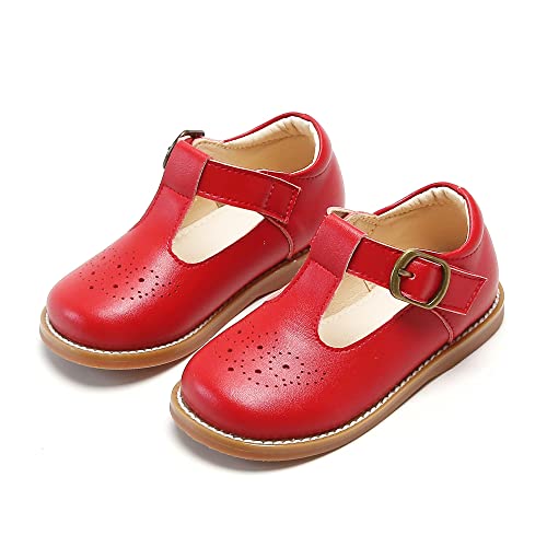 Image of Kiderence Toddler Girl Mary Jane School Uniform Dress Shoes Oxford Flats | Wide Toe Box Great Comfort for Student Shoe and Flower Girl Shoe for Wedding, Parties, Church