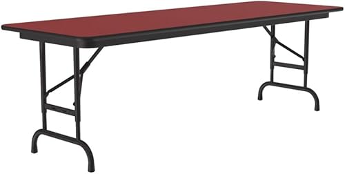 Miniatura 191 de Correll - Mesa plegable de altura ajustable y resistente, parte superior laminada de alta presión, fabricada en Estados Unidos, delantal de acero