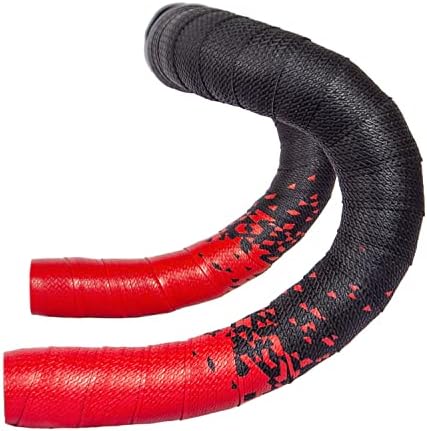 Bicycle Handlebar Tape Shock-Absorbent Gradient Color Road Bike Bar Tape with Bar End Plugs (2 Rolls,Red)