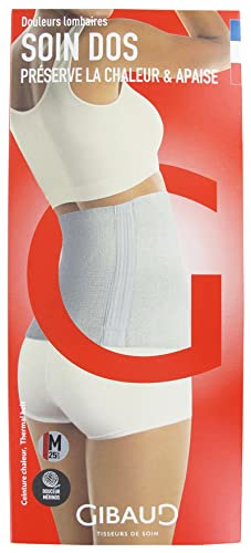 Cinturón térmico para espalda Gibaud gris confeccionado con tejido de 25 cm de alto