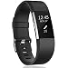 Produktbild HUMENN Armband Für Fitbit Charge 2, Weiches Silikon Sports Ersetzerband Fitness Verstellbares Uhrenarmband für Fitbit Charge2, Groß Schwarz