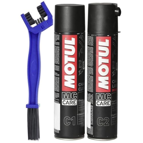 Chain Cleaner C1 (400 ml) & Chain Lube Road C2 (400 ml) | Chain Cleaner Brush | Chain Oil