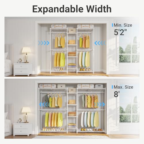 Image of VIPEK X3 Expandable Heavy Duty Clothes Rack Closet Organizer System White