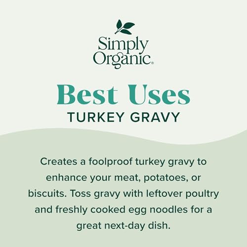 Image of Simply Organic Turkey Flavored Gravy Mix, Certified Organic, Gluten Free | 0.85 Ounce (Pack of 12)