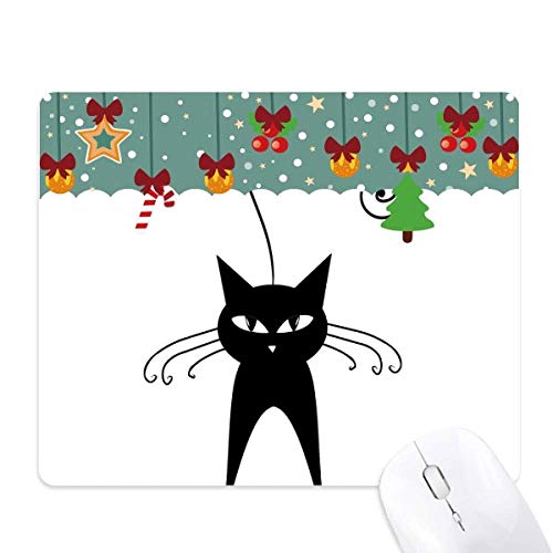 Tapis de souris chat noir au style silhouette d'animal pour bureau