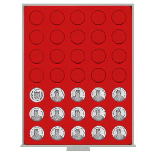 Bandeja para monedas con 35 hoyos circulares para archivo numismático 3