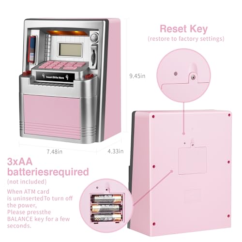 Bqgvgu 2024 Upgraded Atm Piggy Bank For Kids,Real Money Counting thumb #3