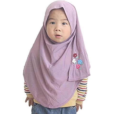 Modest Beauty One piece Baby Kids Muslim Islamic Scarf Hijab for 3-8 Years Old Little Girls Ready to Wear Cover