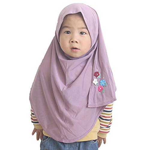 Modest Beauty One piece Baby Kids Muslim Islamic Scarf Hijab for 3-8 Years Old Little Girls Ready to Wear