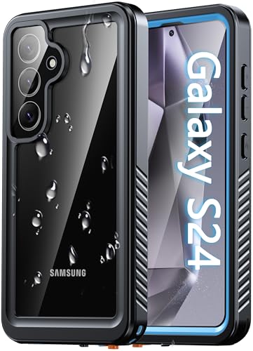 Oterkin for Samsung Galaxy S24 Waterproof Case, Full Body Protective Rugged Phone Case for Samsung S24 with Built-in HD Screen & Lens Protector, 12FT Military Grade Protection (Blue)