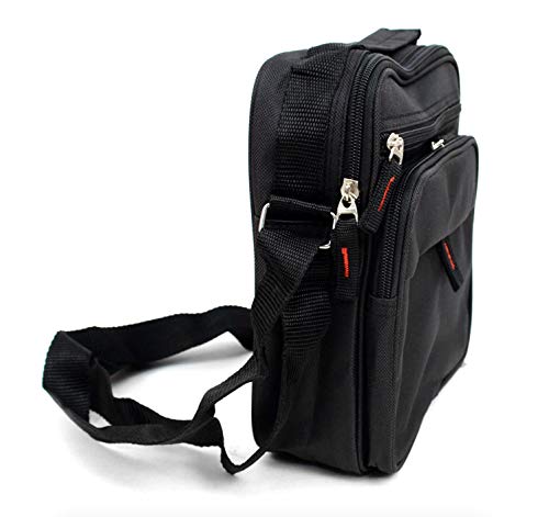 Urban-Peacock Men's Compact Messenger Bag/Accessory Pouch with Adjustable Strap (Black)3