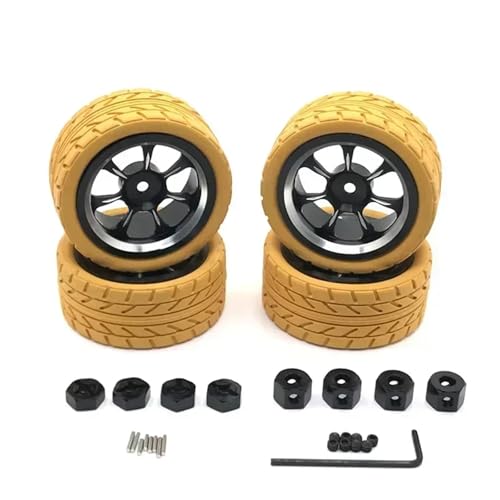 RC���f���L�b�g�̃R���|�[�l���g For WLtoys For WPL For MN Model LC 1/18 1/16 1/14 1/12 ���^���z�C�[���^�C���N�[���}���`�J���[�^�C���X�L�� RC �J�[�A�b�v�O���[�h�p�[�c(Yellow)