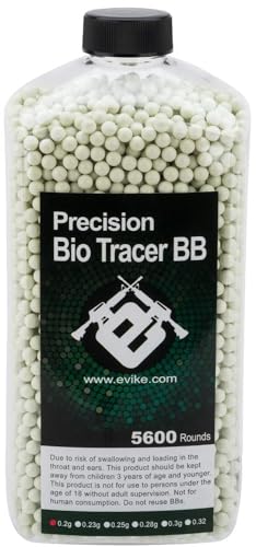Evike Airsoft - Outdoor Safe PLA Match Grade 6mm Airsoft Glow in The Dark BBS (Color: Green Glow / 0.25g / 5600 Rounds)