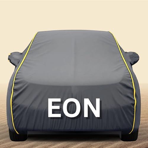 Image of 100% Waterproof EON Car Cover Heavy Duty - Premium Polyester Car Body Cover, All Weather Outdoor Protection, UV Resistant, Dustproof, Windproof, Heat Resistant, Scratch Resistant (Grey)