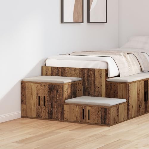 Snsowed Armario de Almacenamiento de Madera Envejecida 108x41x40 cm, Armarios Dormitorio, Armario Ropero, Roperos De Dormitorio, Armario para Habitación - 866673