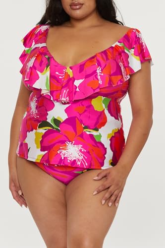 Trina Turk Women's Bloom Tankini, V-Neck, Casual, Floral Print, Swimsuit Tops4