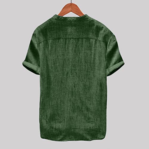 ORANDESIGNE Camicia Uomo Elegante Regular Fit Lino...