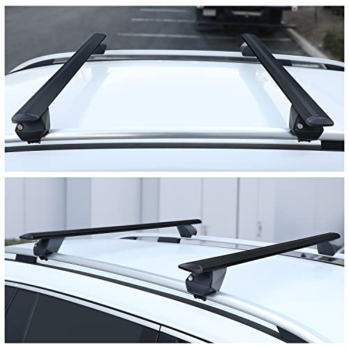 J2 Engineering J2-Rr-120-Bk Pair Of 49" Aluminum Roof Rack Cross Bars Cargo Luggage Carrier For Raised Rails With Angled Edges, Universal, 32" - 48.5" Adjustable, Black #TOP3