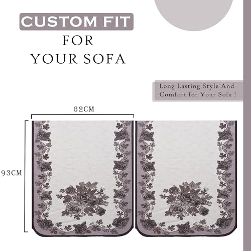 Image of Kuber Industries Sofa Cover | Single Seater Sofa Cover | 24x36 Inch | Net Sofa Slipcover | Couch Cover | Sofa Cover for Living Room | Blaze-Rose Digital Embroidery Print-640 | Large | Brown