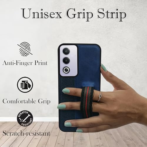 Image of Jkobi Leather Back Cover Case for Oppo A3 Pro 5G (Professional Formal Feel | Strip Chain Holder Socket)
