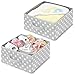 mDesign Juego de 2 cajas organizadoras – Organizadores de armarios de lunares para dormitorios, vestidores, etc. – Cestas de tela en fibra sintética para zapatos, jerséis o pantalones – gris y blanco
