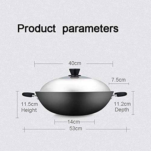 Wok Pan Nonstick con tapa Fondo plano Hierro fundido miniatura 7
