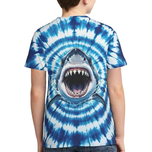 Image of Big Kids Tie Dye Shirt for Boys Girls Short Sleeve Hippie Tshirt Senior Tee