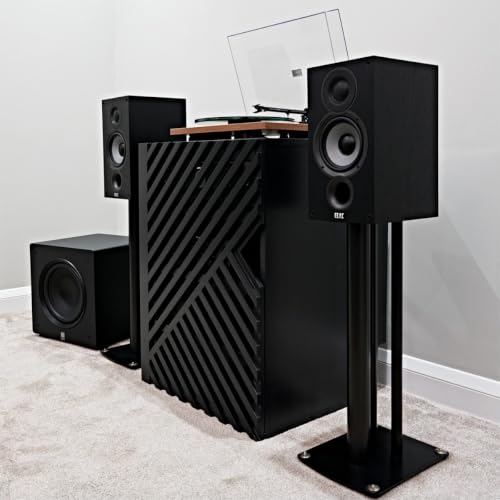 Image of ELAC Debut 2.0 B5.2 Bookshelf Speakers, Black (Pair) - 1 inch Cloth Dome Tweeter & 5.25 inch Aramid Fiber Woofer - 2-Way Bass Reflex - Up to 35,000 Hz Response