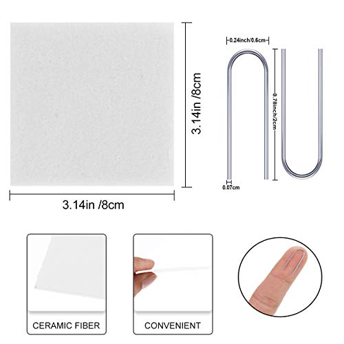 100 Pieces Microwave Kiln Papers And High Temperature Nichrome Wire Jump Rings, Ceramic Fiber Paper Hot Melt Kiln Paper And U Hanger Hooks For Diy Fusing Glass Jewelry #TOP3