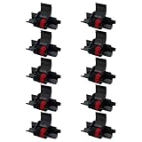 INGQI Calculator Ink Ribbon Replacement for IR-40T CP13 MP-12D PR42 Used for Casio HR-100TM HR-150TM HR-170RC, Sharp EL-1750V EL-1801V, Individually Sealed, Black/Red, 10 Pack
