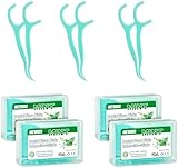 Zahnseide Sticks Minze, 200 Stück Zahnreinigung Zwischenräume Flossers Mint, Speziell für Backenzähne Sauber, Praktische Zahnseidesticks mit Zahnstocher für Zwischenräume, Ideal für unterwegs