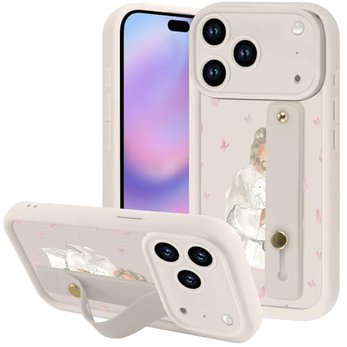 Coque silicone antichoc iPhone 17 Pro Max béquille et dragonne