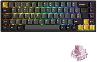 Akko 3068B Plus RGB Mechanical Gaming Keyboard, Multi Modes (BT5.0/2.4Ghz/Type C) Compact Keyboard with 5 Pin Hot Swappable, PBT Double Shot Cherry Keycaps, ISO Layout Programmable Macros